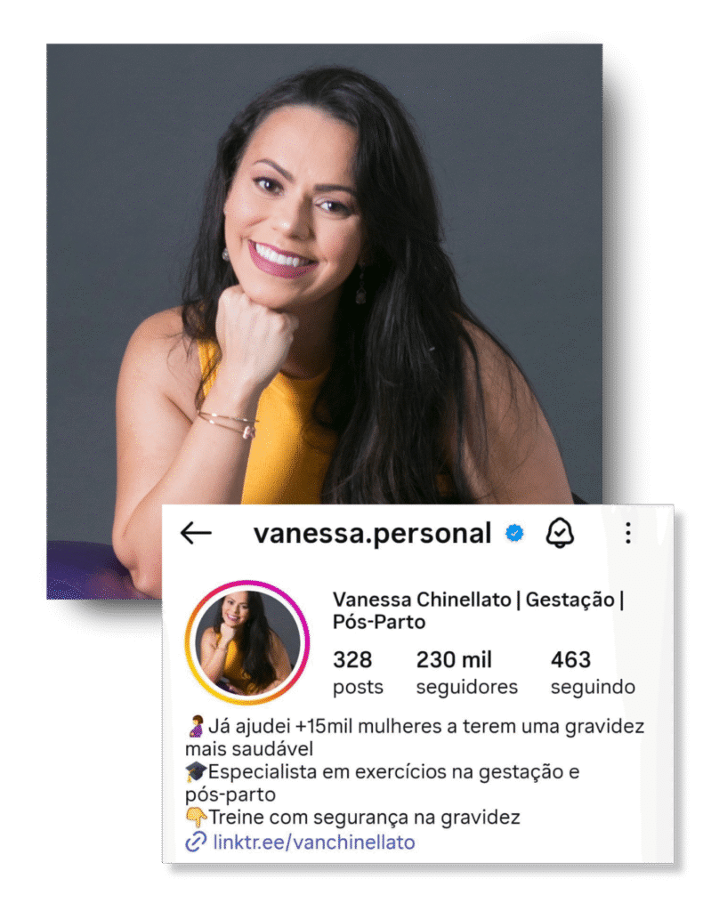 Imagem do perfil da Vanessa Chinellato no Instagram com mais de 230 mil seguidoras